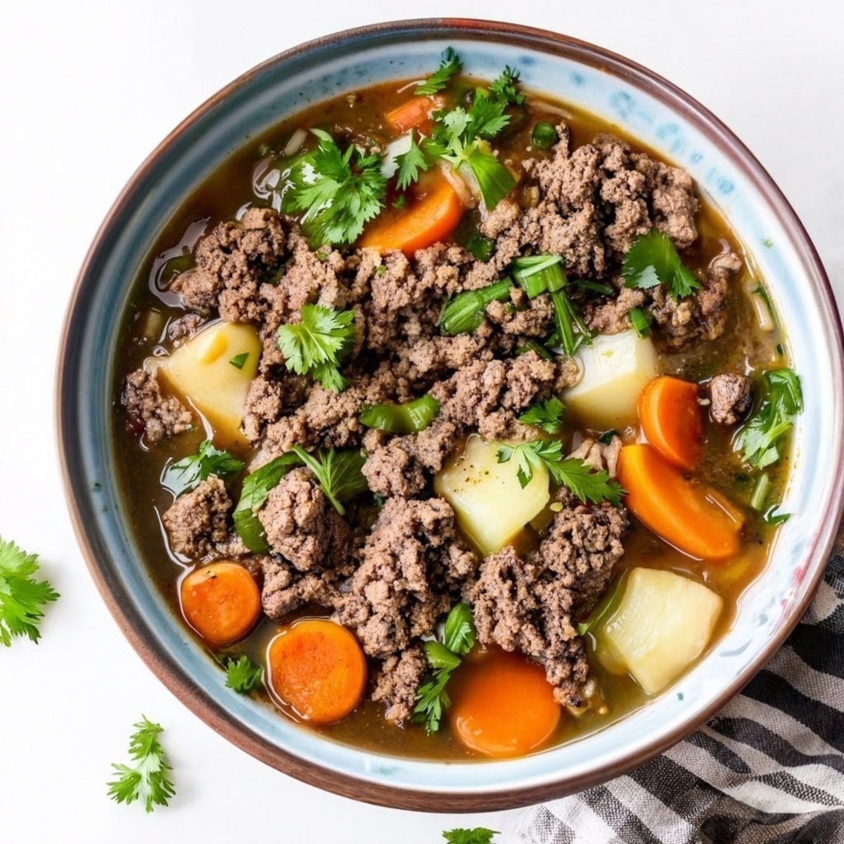 Ground Beef Vegetable Soup with Herbs Recipe Instacart