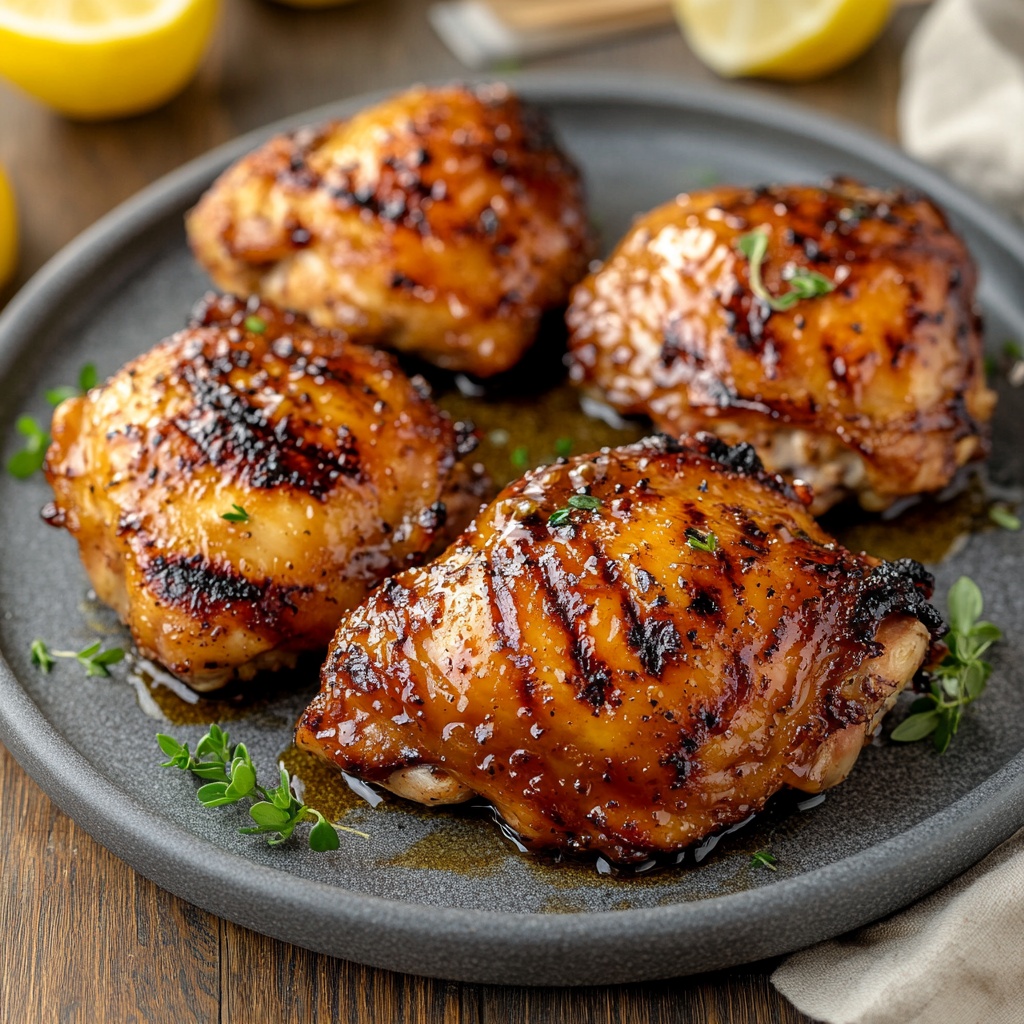 Honey-Glazed Lemon Garlic Grilled Chicken Thighs Recipe | Instacart