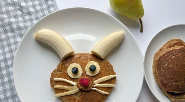 Easter Bunny Pear Pancakes