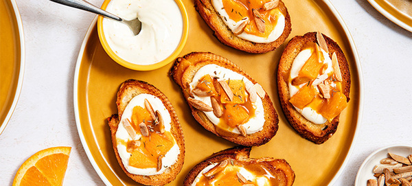 Orange Ricotta Toasts with Almonds