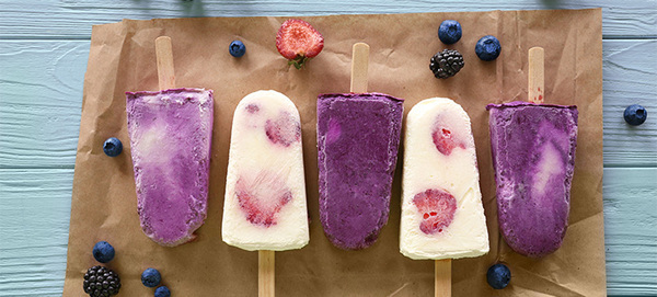 Strawberry Blueberry Cream Pops