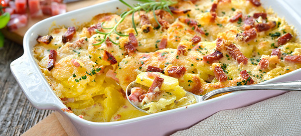 Light Scalloped Potatoes with Ham