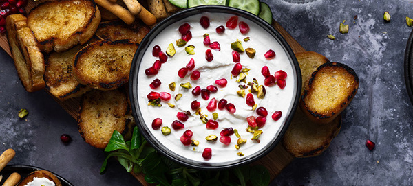 Whipped Feta Dip with Pomegranate and Pistachios